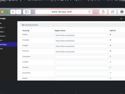 Social Media Settings