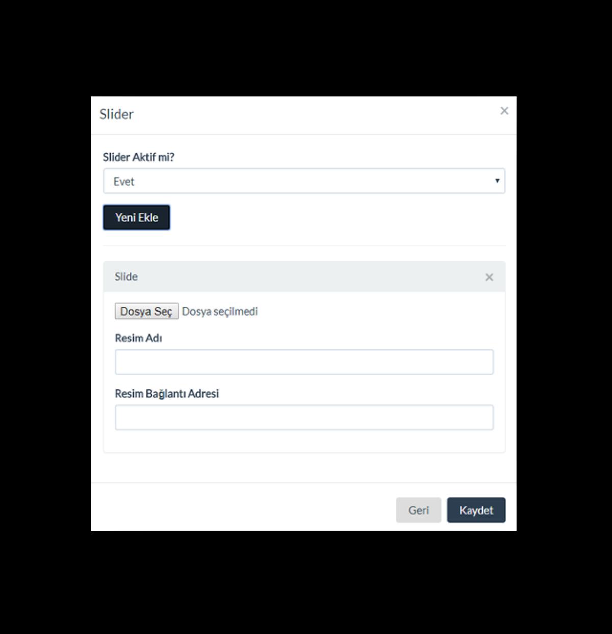 Sliders Settings