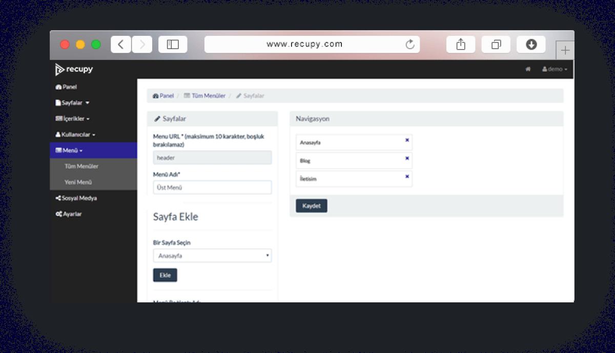 Menu Settings